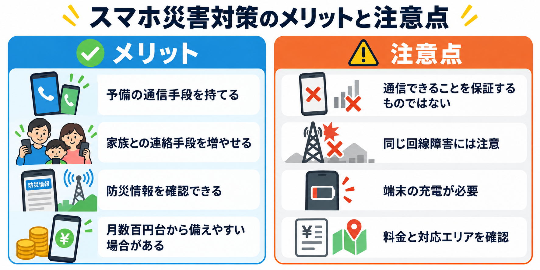 災害対策SIMのメリットと注意点