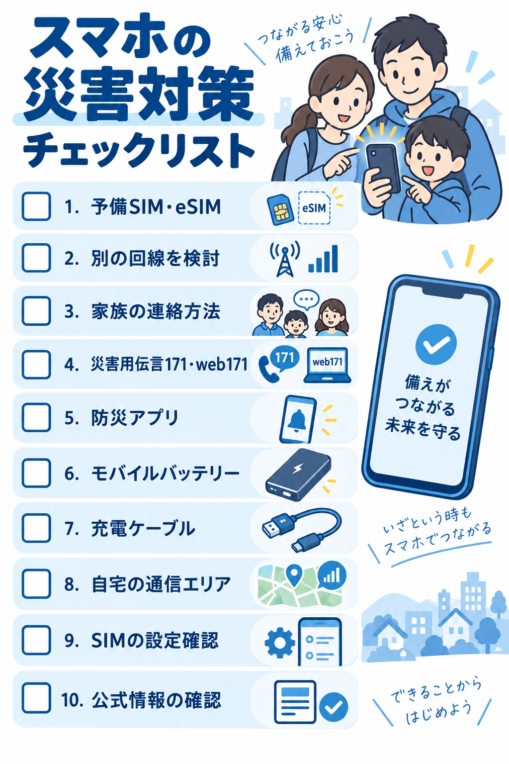 スマホの災害対策チェックリスト