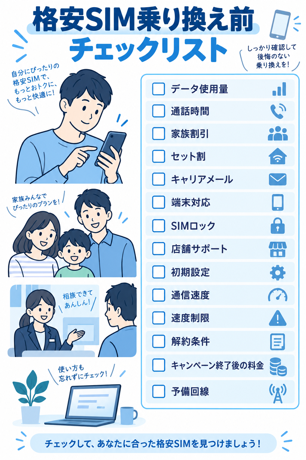 大手キャリア・サブブランド・格安SIMの選び方