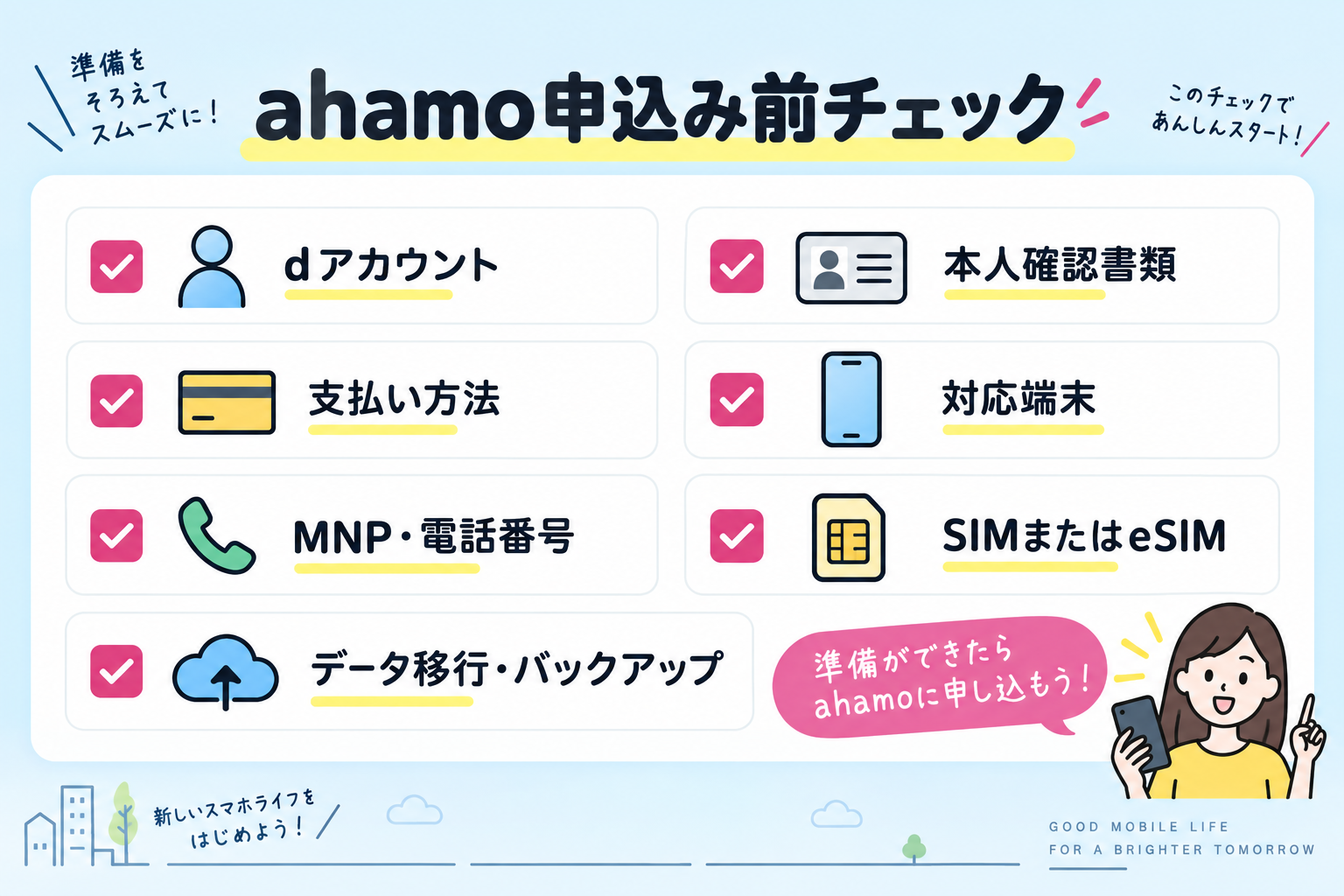 ahamo申し込み前のチェックリスト