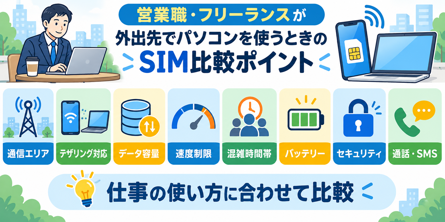 外出先で使うSIMの比較ポイント