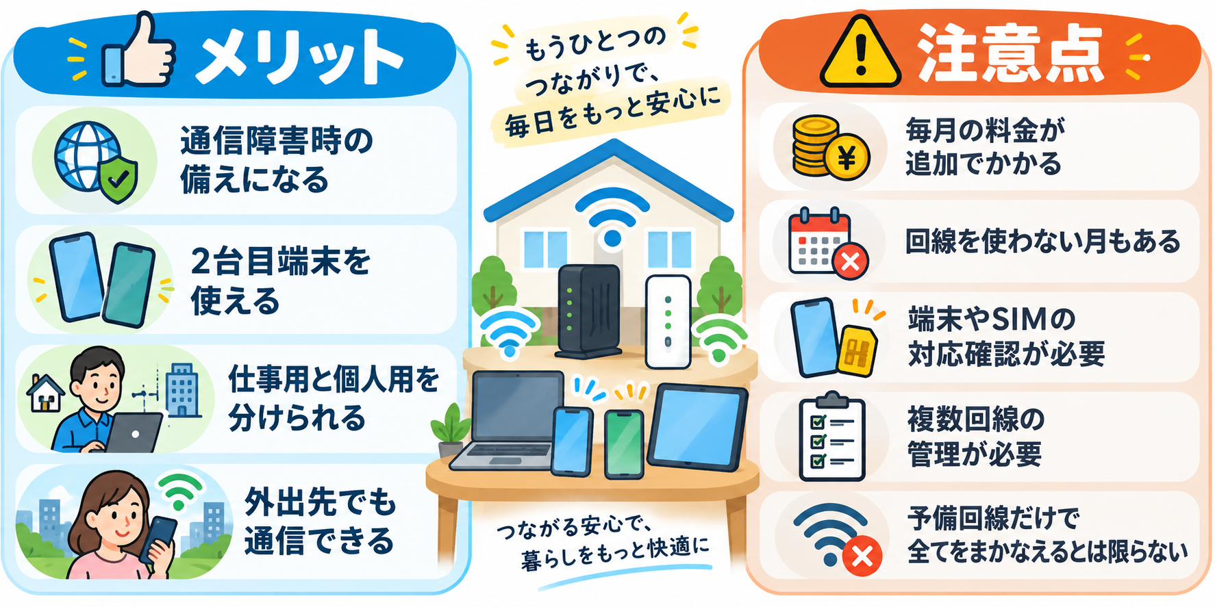 予備回線のメリットと注意点