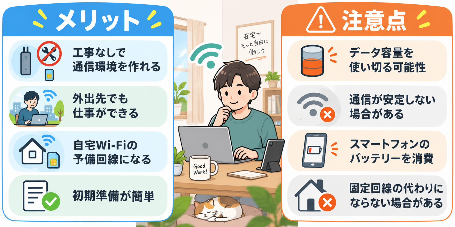 在宅ワーク向けSIMのメリットと注意点