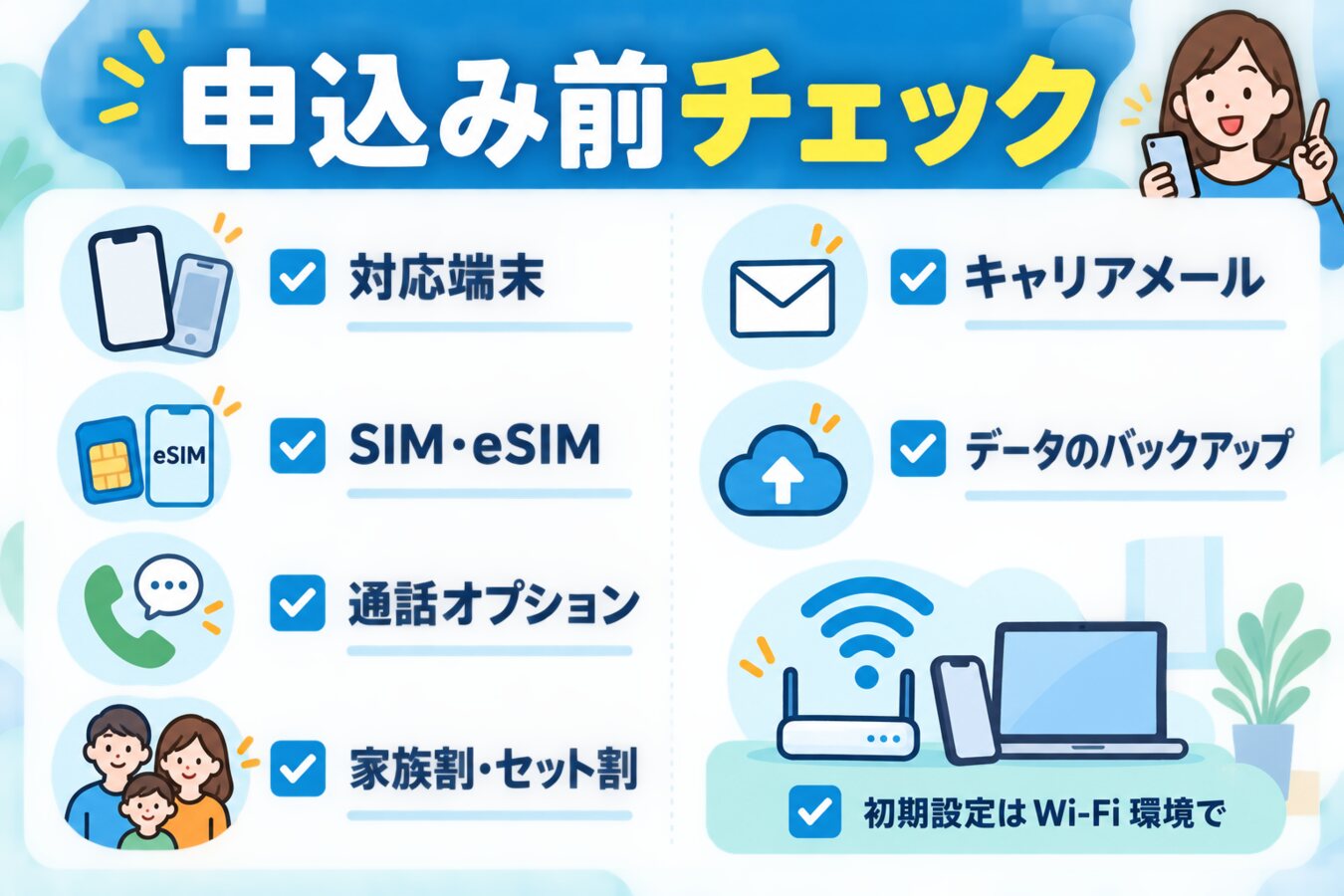 格安SIMへ申し込む前の確認項目